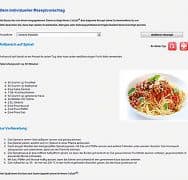 Screenshot aus dem MetaCheck Ernährungsportal: Rezeptvorschlag