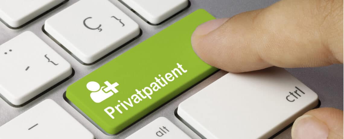 Tastatur mit Taste für Privatpatient
